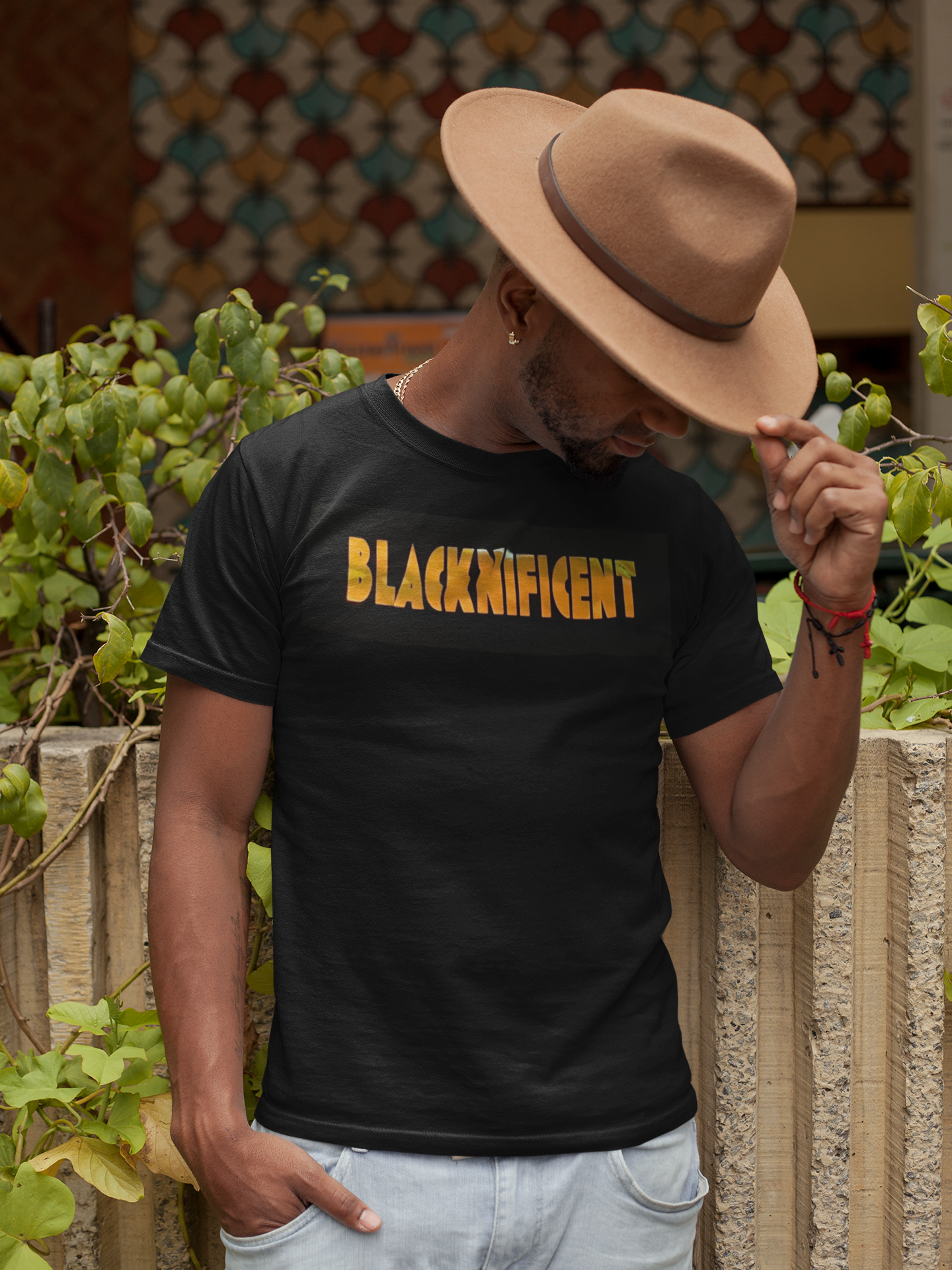 Iridescent Reflective Gold Blacknificent  T-Shirt