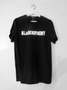 blacknificent T-shirt with white logo, blacknificent t-shirt, the blacknificent tee