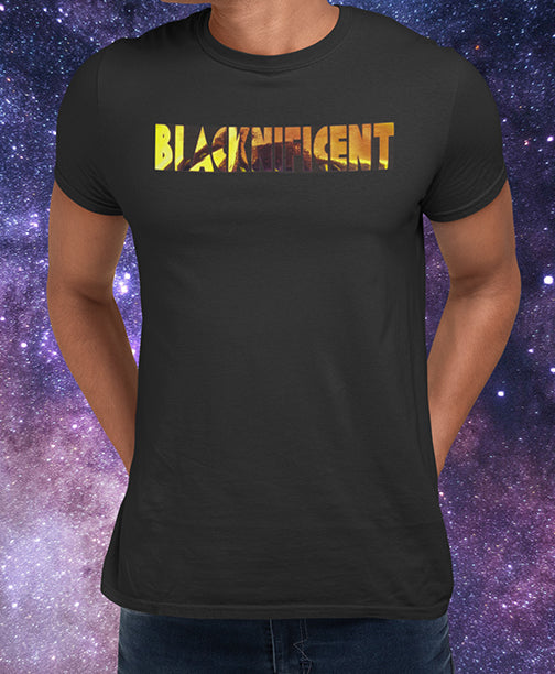 Iridescent Reflective Gold Blacknificent  T-Shirt